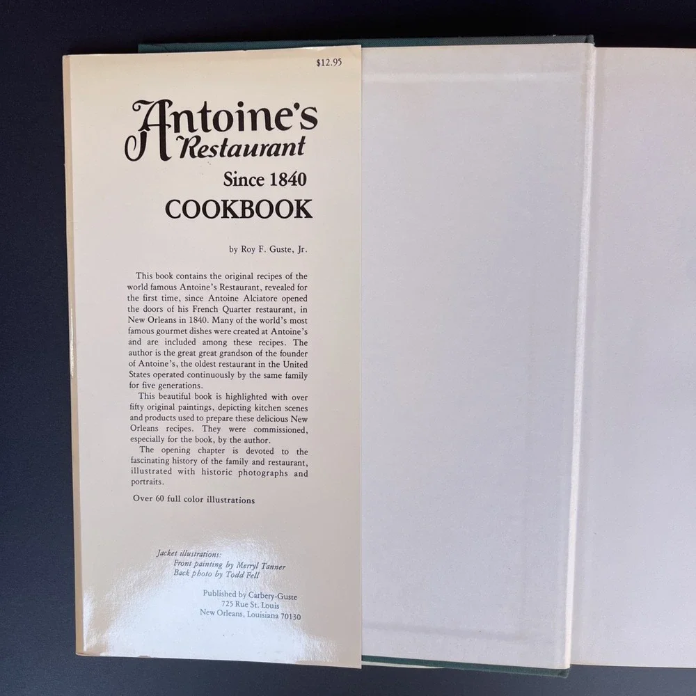 Antoines Restaurant Since 1840 Cookbook Hardcover First Edition 1978 Dust Jacket